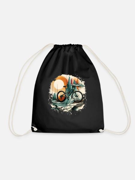 Mountain Bike Lovers - Drawstring Bag - black