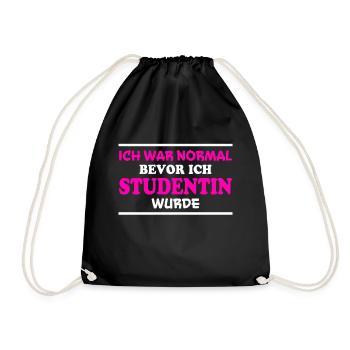 Studentin Spruch Universität Studentin Geschenk - Turnbeutel - Schwarz - Vorne