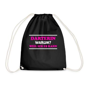Darterin Spruch Dartspielerin Darterin Geschenk - Turnbeutel - Schwarz - Vorne