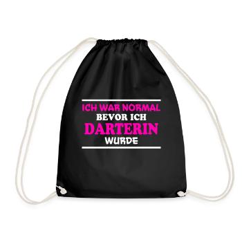 Darterin Spruch Dartspielerin Darterin Geschenk - Turnbeutel - Schwarz - Vorne