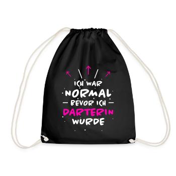 Darterin Spruch Dartspielerin Darterin Geschenk - Turnbeutel - Schwarz - Vorne