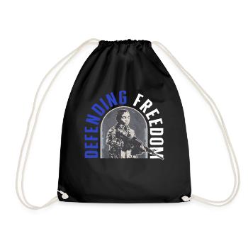 Chemise de soldat, défense de la liberté Tee, cadeau pour - Sac de sport léger - noir - Devant