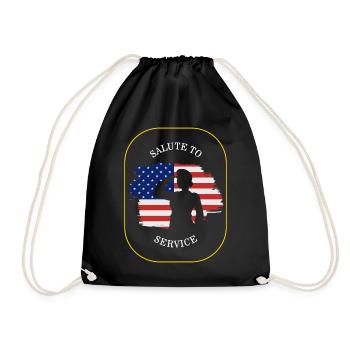 Veteran Shirt, Salute To Service Tee, Gift For - Drawstring Bag - black - Front