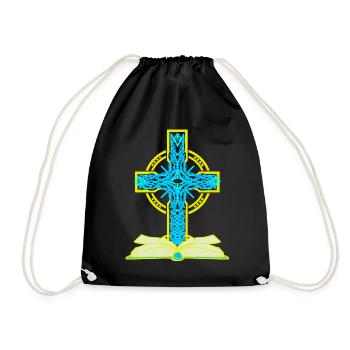 Kreuz Kruzifix Bibel Jesus Gott Religion - Turnbeutel - Schwarz - Vorne