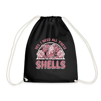 J’ai besoin de tous ces coquillages Bivalvia Shell Seashell - Sac de sport léger - noir - Devant