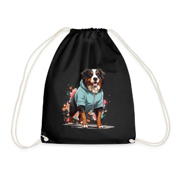 Border Collie Streetwear Jogging Style Esthétique - Sac de sport léger - noir - Devant