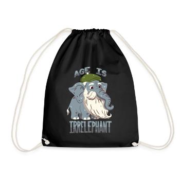 Elephant Pun for Seniors and Retirees - Drawstring Bag - black - Front