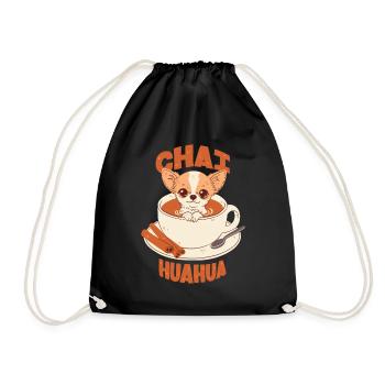 Chihuahua im Chai Latte - Turnbeutel - Schwarz - Vorne