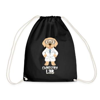 Labrador dans le laboratoire de chimie - Sac de sport léger - noir - Devant