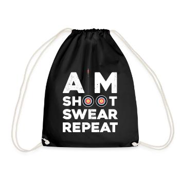 Aim Shoot Swear Repeat - Drawstring Bag - black - Front