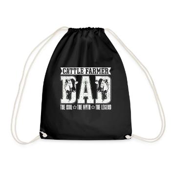 Cattle Farmer Dad The Idol The Myth Cattle Farming - Drawstring Bag - black - Front