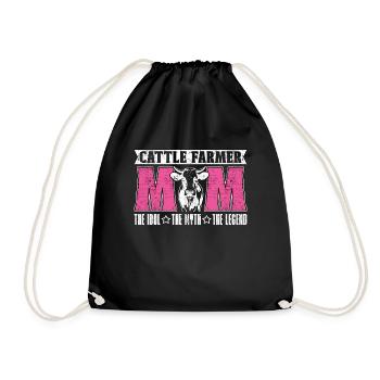 Cattle Farmer Mom The Idol The Myth Dairy Farmer - Drawstring Bag - black - Front