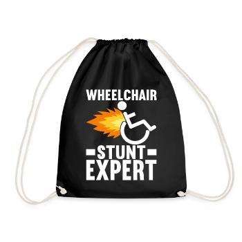 Wheelchair users Wheelchair - Drawstring Bag - black - Front