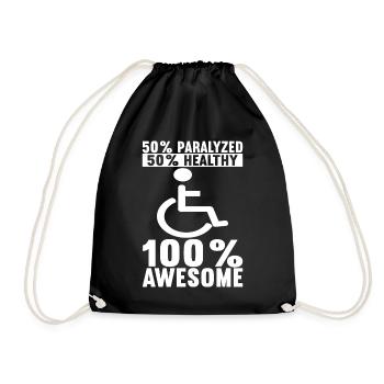 Wheelchair users Wheelchair - Drawstring Bag - black - Front