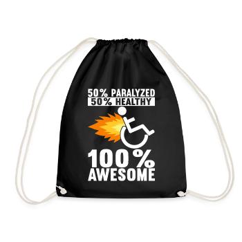 Wheelchair users Wheelchair - Drawstring Bag - black - Front