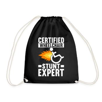 Wheelchair users Wheelchair - Drawstring Bag - black - Front