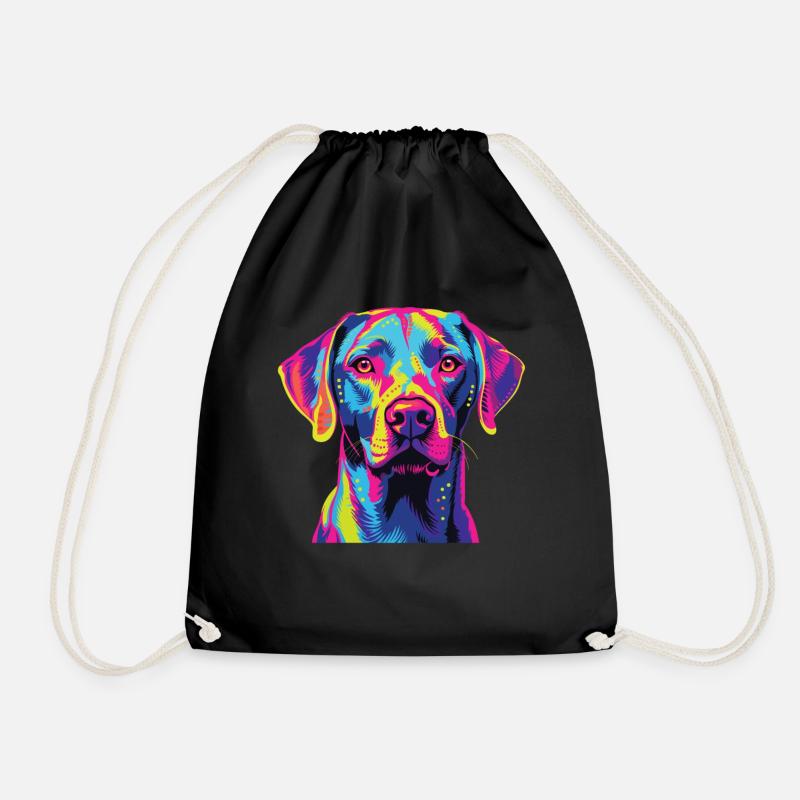 Wasserfarben Farbenfroher Blue Lacy - Turnbeutel - Schwarz