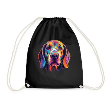Wasserfarben Farbenfroher English Foxhound - Turnbeutel - Schwarz - Vorne