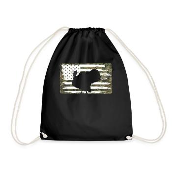 Chemise de Thanksgiving, Turquie Camo US Amérique drapeau - Sac de sport léger - noir - Devant