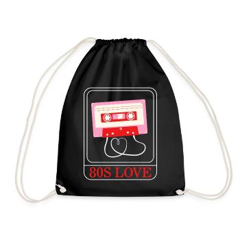 Chemise de musique, 80 ' s Love Tee, cadeau pour disque de musique - Sac de sport léger - noir - Devant