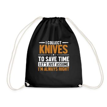 Knives Let's Assume I'm Right Butcher Knife Knife - Drawstring Bag - black - Front