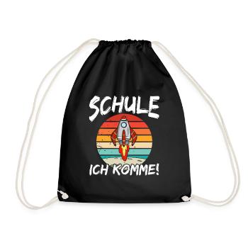 Ich Komme Schulkind Astronaut - Turnbeutel - Schwarz - Vorne