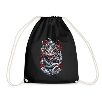 Seeungeheuer Japanischer Dämon Yokai Streetwear - Turnbeutel - Schwarz - Vorne