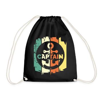 Rétro capitaine ancre logo vintage mer mer navire - Sac de sport léger - noir - Devant