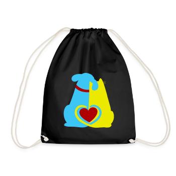 Ami des animaux, bien-être animal, animaux de compagnie, coeur, chien, chat - Sac de sport léger - noir - Devant