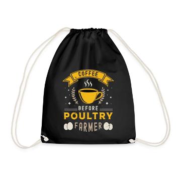 Poultry Farmer Coffee Chicken Breeder Coffee Lover - Turnbeutel - Schwarz - Vorne