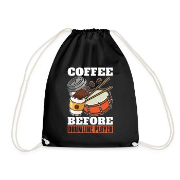 Drumline Player Coffee Marching Band Coffee Lover - Drawstring Bag - black - Front