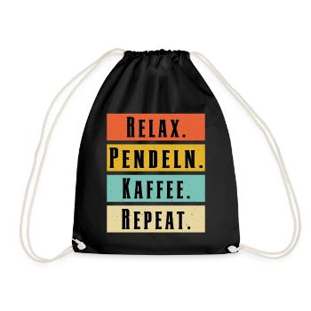 RELAX PENDELN KAFFE REPEAT - Turnbeutel - Schwarz - Vorne