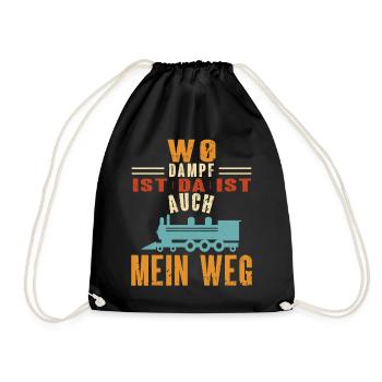 WO DAMPF IST DA IST AUCH MEIN WEG - Turnbeutel - Schwarz - Vorne
