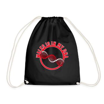 Welsh Shirt, Wales Is In My DNA Tee, Gift For - Drawstring Bag - black - Front
