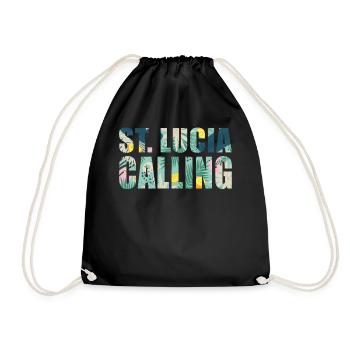 St. Lucia Souvenir-Urlaub - Turnbeutel - Schwarz - Vorne