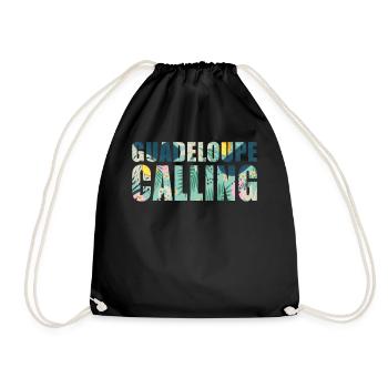Guadeloupe Calling Tropical Guadeloupe Souvenir - Drawstring Bag - black - Front