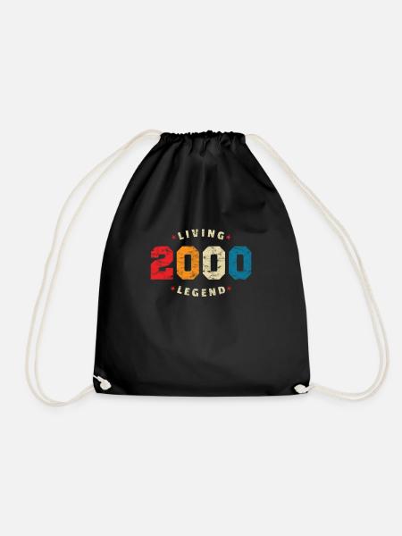 2000th Birthday Retro Living Legend - Drawstring Bag - black