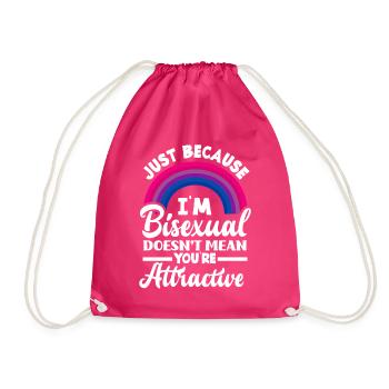 Bisexual Attractive Rainbow - Drawstring Bag - fuchsia - Front