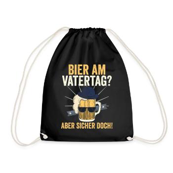 Dad Beer Father Father's Day - Drawstring Bag - black - Front