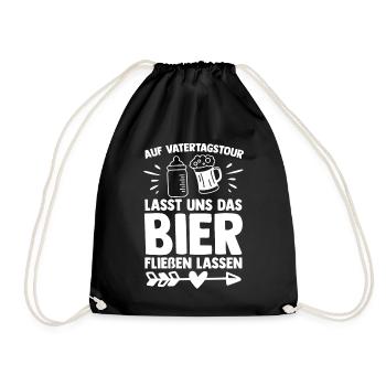 Dad Beer Father Father's Day - Drawstring Bag - black - Front