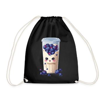 Myrtilles Mignon Milkshake Kawaii Fun - Sac de sport léger - noir - Devant