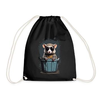 Cool Possum Funny Garbage Can Residents - Drawstring Bag - black - Front