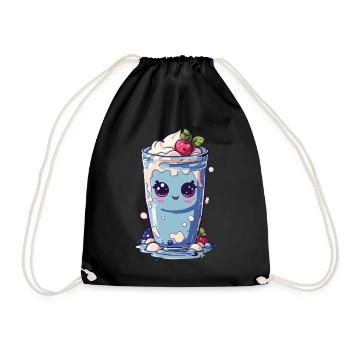 Myrtilles Mignon Milkshake Doux Amusant - Sac de sport léger - noir - Devant