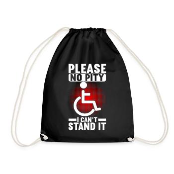 Wheelchair users Wheelchair - Drawstring Bag - black - Front