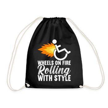 Wheelchair users Wheelchair - Drawstring Bag - black - Front