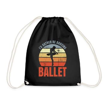 I'd Rather Be Dancing Ballet - Drawstring Bag - black - Front