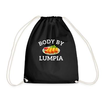 Body by lumpia, food filipino - Drawstring Bag - black - Front