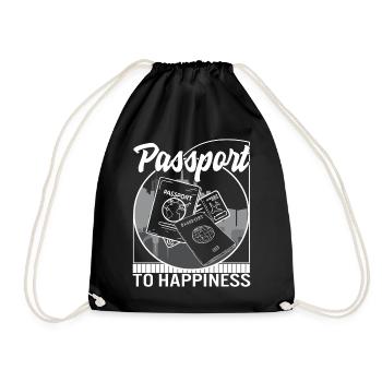 Chemise de voyage, passeport pour le bonheur Tee, cadeau pour - Sac de sport léger - noir - Devant