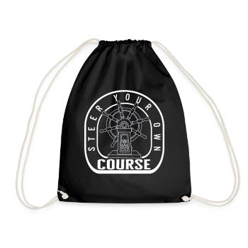 Schiff Hemd, steuern Sie Ihren eigenen Kurs T-Shirt, Geschenk für - Turnbeutel - Schwarz - Vorne