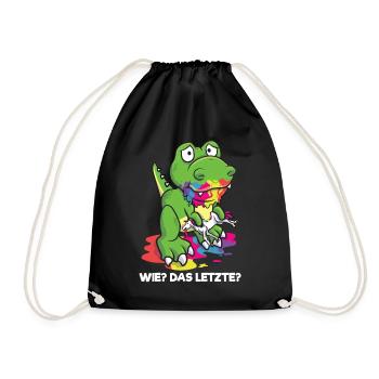 Wie Das Letzte Drache frisst Einhorn - Turnbeutel - Schwarz - Vorne